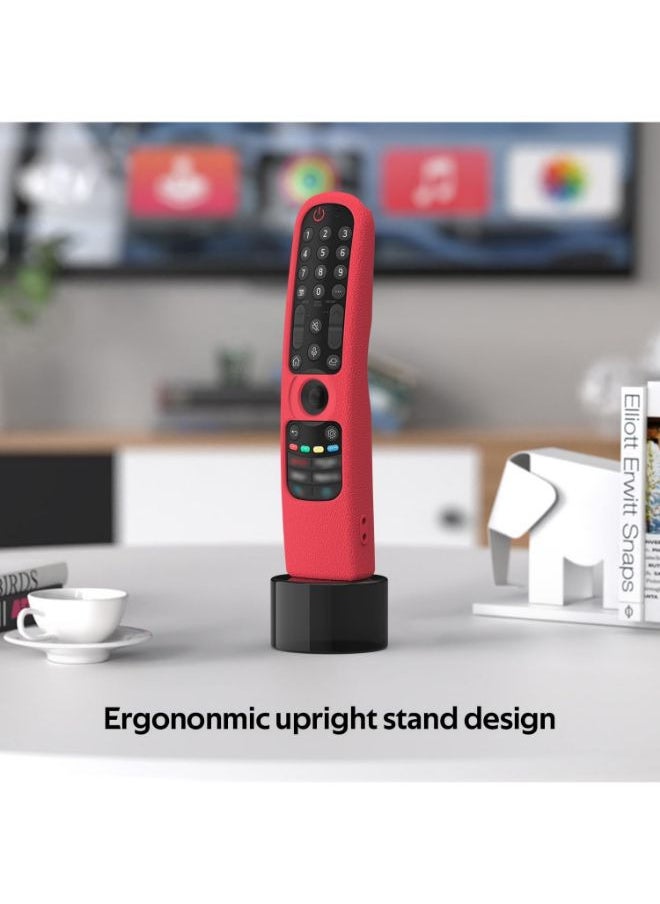 Sikai - SIKAI Silicone Case Cover for LG AN-MR21GA / AN-MR21GC Magic Remote, Shockproof Protective Cover for LG Smart TV Remote 2021, Standing Design, Skin-Friendly, Washable, Anti-Lost with Loop (Glow Red) - Image 1