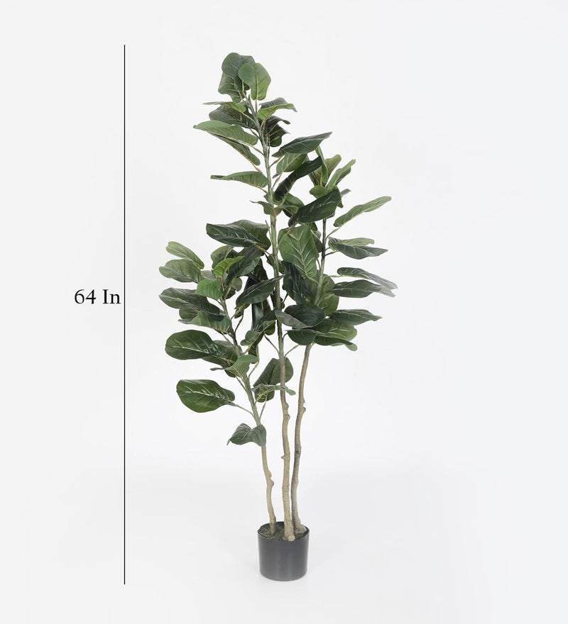 Home Bloom Artificial Fiddle Leaf Fig TreeFaux Ficus Lyrata for Home Decor5 feet Tall Green - Image 3