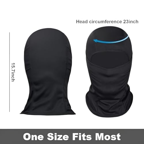 AUTOFRILL Full Face Mask – UV Protected Balaclava Face Cover for Bike Riding & Cycling | Breathable Helmet Mask & Bike Accessories (in, Alpha, Free Size, Black, Pack of 2) - Image 2
