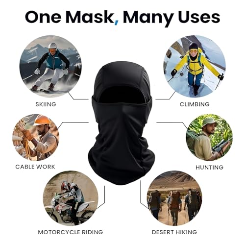 AUTOFRILL Full Face Mask – UV Protected Balaclava Face Cover for Bike Riding & Cycling | Breathable Helmet Mask & Bike Accessories (in, Alpha, Free Size, Black, Pack of 2) - Image 5