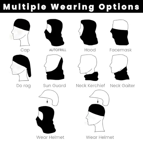 AUTOFRILL Full Face Mask – UV Protected Balaclava Face Cover for Bike Riding & Cycling | Breathable Helmet Mask & Bike Accessories (in, Alpha, Free Size, Black, Pack of 2) - Image 4