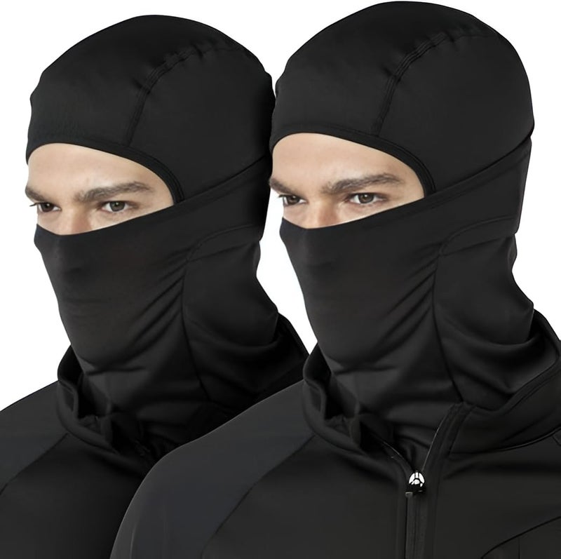 AUTOFRILL Full Face Mask – UV Protected Balaclava Face Cover for Bike Riding & Cycling | Breathable Helmet Mask & Bike Accessories (in, Alpha, Free Size, Black, Pack of 2) - Image 1