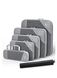 Generic Compression Packing Cubes for Suitcases - 6-Piece Travel Organizer Set for Efficient Packing, Ideal for Men and Women, Gray Travel Accessories for Luggage Organization.  - Image 1