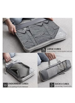 Generic Compression Packing Cubes for Suitcases - 6-Piece Travel Organizer Set for Efficient Packing, Ideal for Men and Women, Gray Travel Accessories for Luggage Organization.  - Image 4