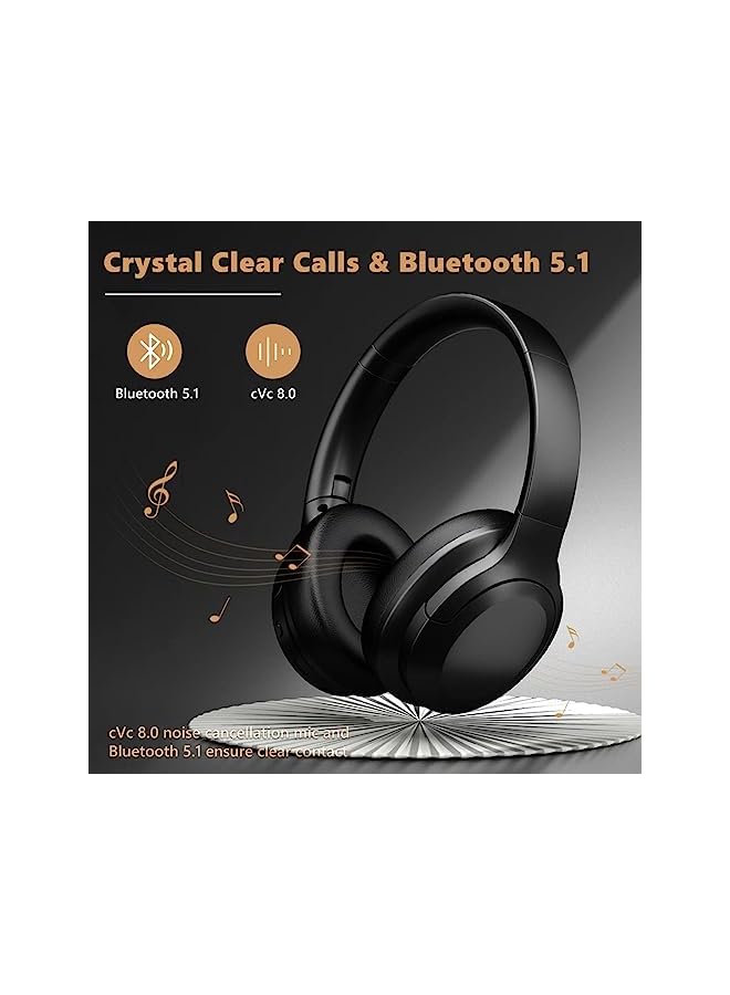 erorex سماعات رأس إلغاء الضوضاء بلوتوث 5.1 سماعات لاسلكية 35 ساعة زمن التشغيل سماعات أذن تقليل الضوضاء 25 ديسيبل ميكروفون CVC 8.0 لتلفاز الحاسوب الهاتف المحمول صوت هاي فاي شحن سريع USB C - Image 4