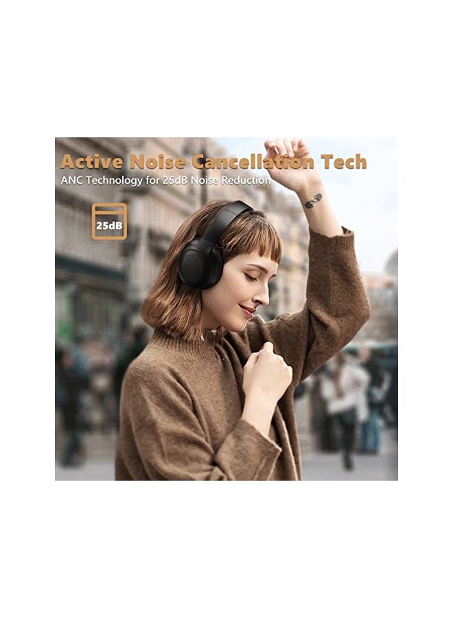 erorex سماعات رأس إلغاء الضوضاء بلوتوث 5.1 سماعات لاسلكية 35 ساعة زمن التشغيل سماعات أذن تقليل الضوضاء 25 ديسيبل ميكروفون CVC 8.0 لتلفاز الحاسوب الهاتف المحمول صوت هاي فاي شحن سريع USB C - Image 2