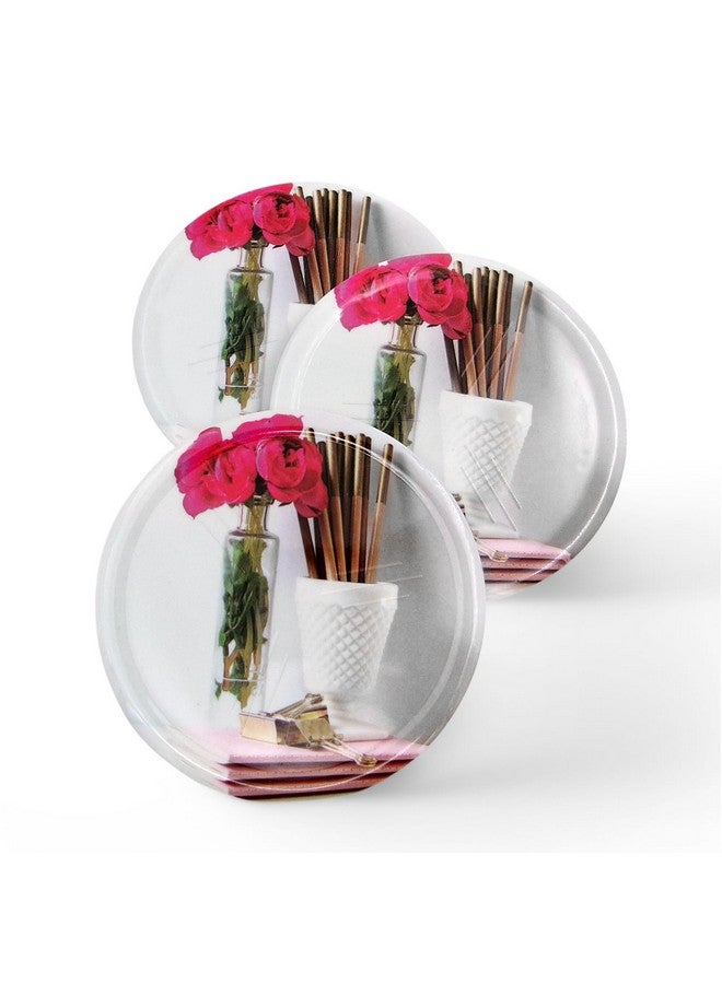 SUPERWARE | Food Grade Melamine | Coaster Set - Rose On White (8 Pcs.) | Serveware, Tableware, Stain Free, Glazed Finish - Image 4