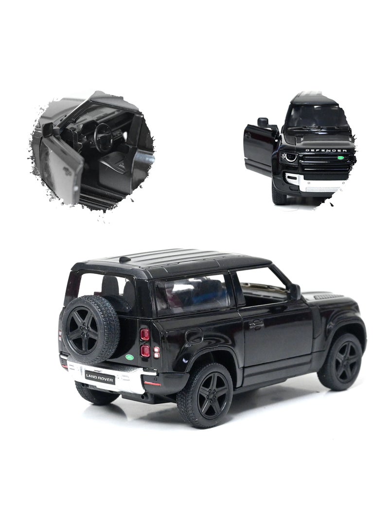 1:76 Scale Door Openable Pull Back Action Land Rover Defender 90 Diecast Metal Alloy Toy Car - Image 2