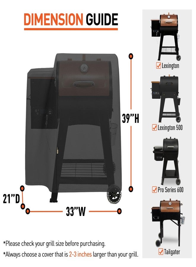 Arcedo Wood Pellet Grill Cover for Pit Boss Lexington, Heavy Duty Waterproof BBQ Cover, Outdoor Wood Fired Smoker Grill Cover, All Weather Protection Barbecue Cover, Black - Image 2