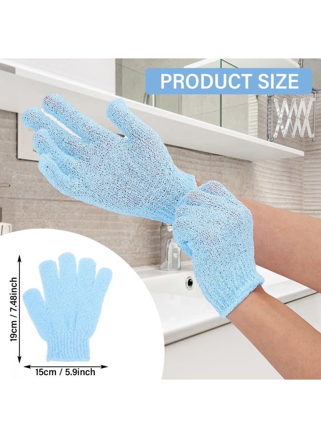 Sibba 2 Pair Bath Gloves for Shower Natural Loofah Exfoliating Wash Gloves for Body and Face, Dead Skin Remover, Double Sided Microfibre Shower Body Gloves for Adults and Kids  - Image 2