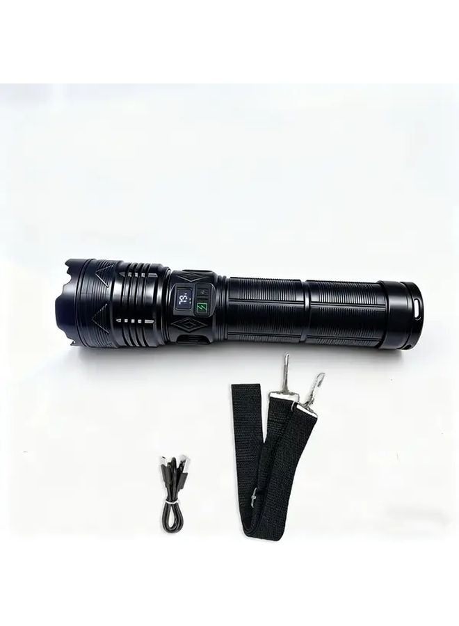 Ba Black Super Bright Adjustable Long Shot Flashlight Portable Outdoor Searchlight - Image 1