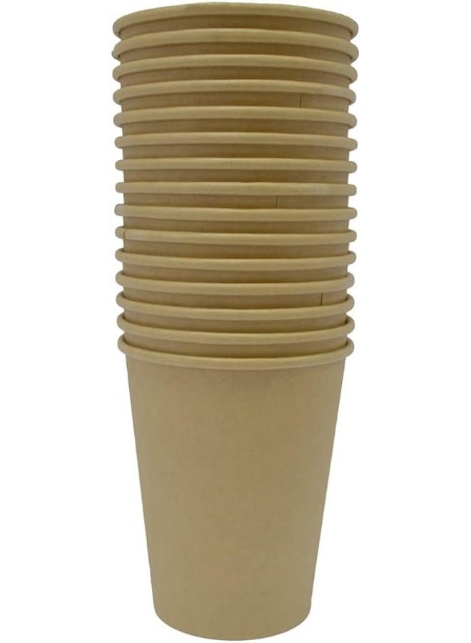 إس إن إتش باكينج أكواب ورقية سعة 8 أوقية أكواب قهوة بنية اللون يمكن التخلص منها للمشروبات الساخنة والباردة 150 قطعة. - Image 2