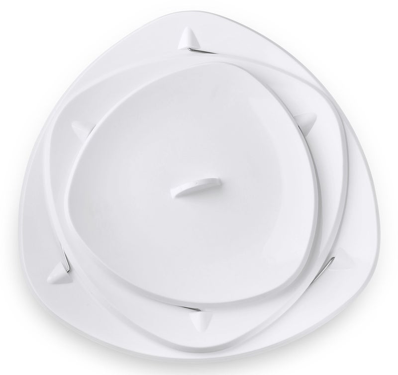 Masirs Collapsible 3-Tier Party Tray: Decorative Design Folds for Minimal Storage. an Elegant Serving Tray for Sandwiches, Cake, Sliced Cheese, and Deli Meat. - Image 4