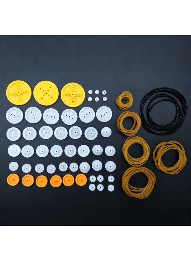EUDAX - EUDAX 2mm Hole Plastic Belt Pulley Gears Combination Modulus Package Rubber Belts Band Plastic Model Accessories for DIY Robots Cars RC Toy Car Airplane - Image 1