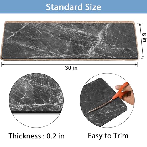 GOYLSER Non Slip Rubber Carpet Stair Treads for Wooden Steps Indoor, 15 Pack Slip Resistant Stair Rug Staircase Step Treads Pads for Pet, Kids and Elderly, Black Marble - Image 3