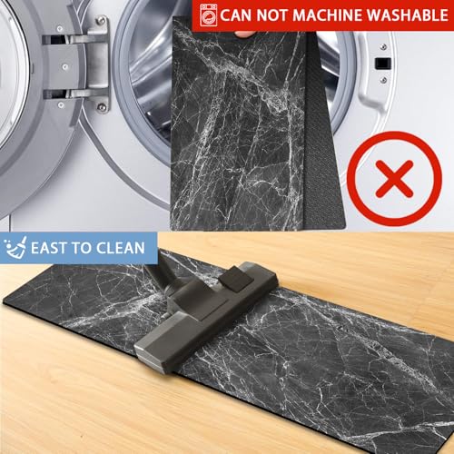 GOYLSER Non Slip Rubber Carpet Stair Treads for Wooden Steps Indoor, 15 Pack Slip Resistant Stair Rug Staircase Step Treads Pads for Pet, Kids and Elderly, Black Marble - Image 4