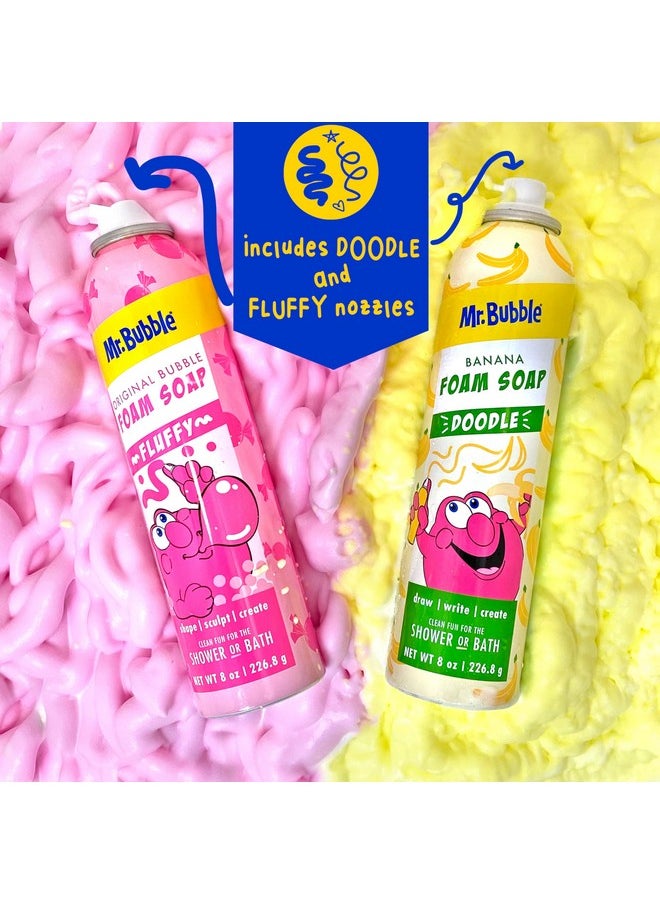 Mr. Bubble - Twin Pack Foam Soap - Sculpt And Draw In The Tub; Soft, Moldable, Gentle, Scented Foam (Pack Of 2, 8 Fl Oz Each) - Image 1