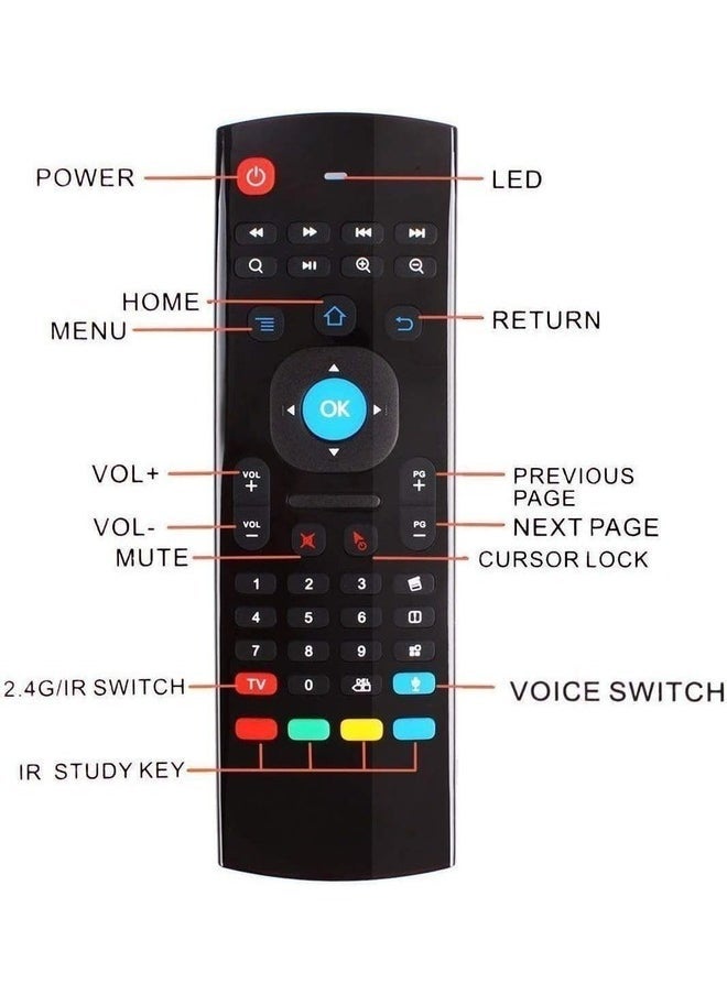 MX3 Pro 2.4G Wireless Air Mouse with Voice Control & Mini Keyboard - Ideal for Android Projectors & Smart TVs - Image 2