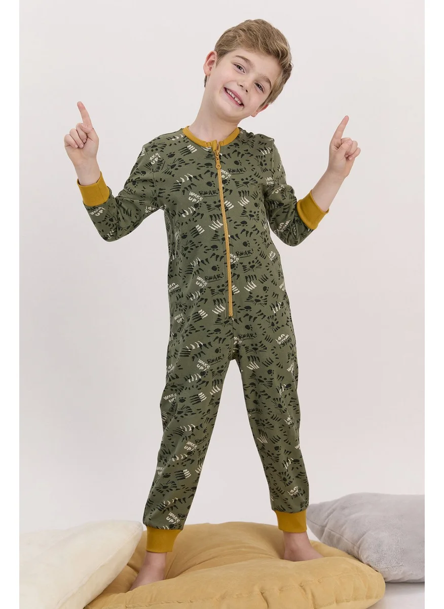 RolyPoly Khaki Boy Zippered Overalls