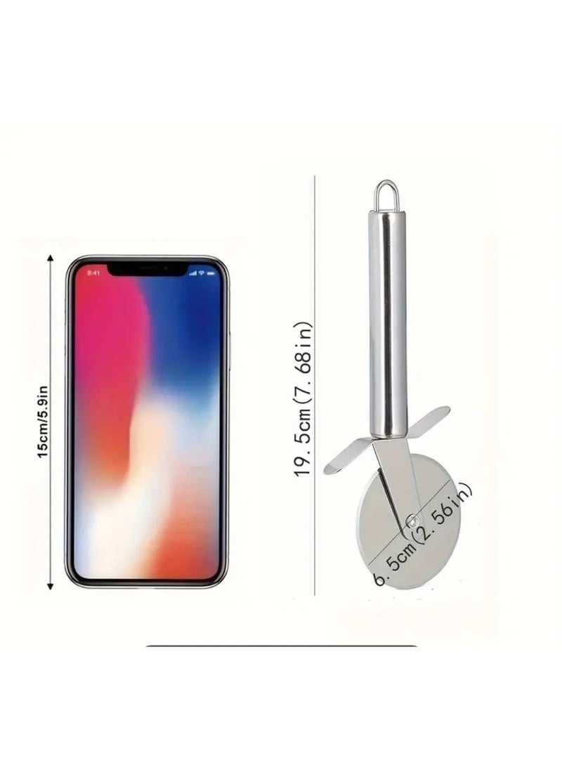 Pizza Wheel, Gold Handle Stainless Steel Pizza Cutter, Super Sharp Pizza Slicer With Titanium Gold Plating, Pastry Cutter, Easy to Clean And Stored stainless steel