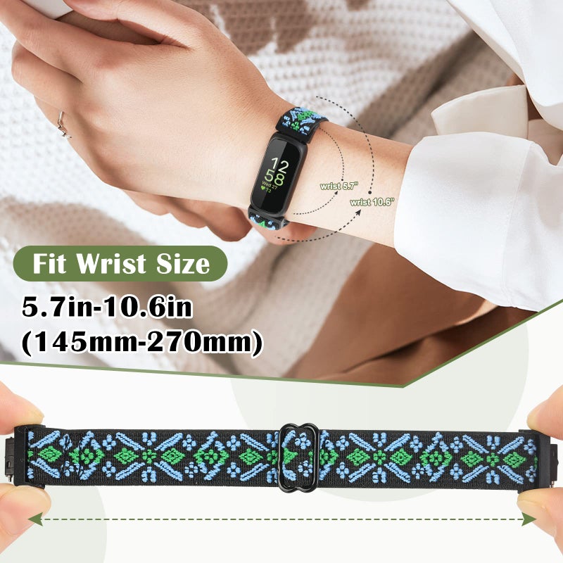 Bcuckood Compatible with Fitbit Inspire 3/Inpsire 2/Inspire/Inpsire HR/Ace 2/Ace 3 Bands, Elastic Adjustable Replacement Wristband Women Men Kids Stretchy Soft Sport Nylon Loop Straps - Image 5