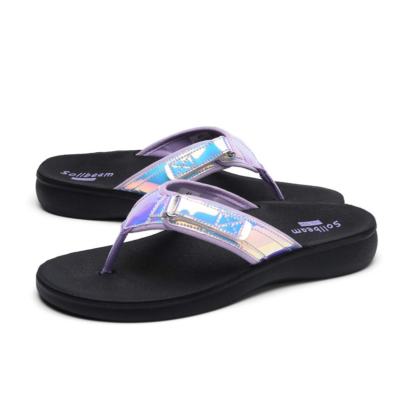 SOLLBEAM Womens Original Orthotic Comfort Thong Style Flip Flops Sandals With Arch Support Heel Cup