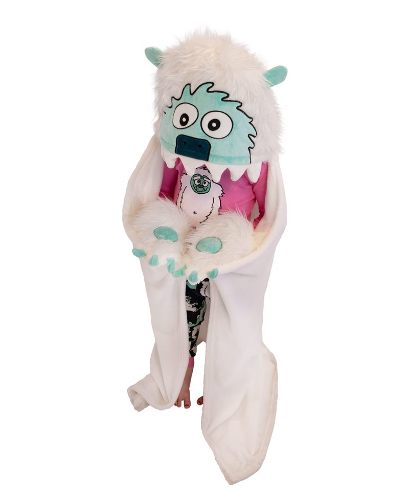 Lazy One Wearable Hooded Blanket for Kids Animal Hooded Blanket Yeti