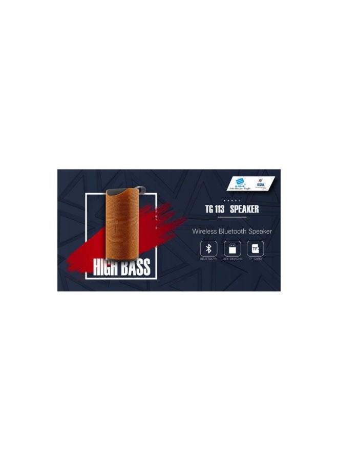 مكبر صوت لاسلكي محمول بتقنية البلوتوث TG113 - للاستخدام الخارجي - برتقالي - Image 1