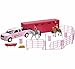NewRay Valley Ranch Pink Pick Up Truck and Horse Trailer Playset - Image 3