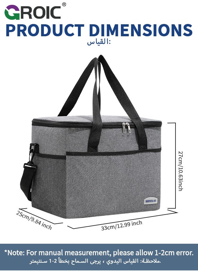 GROIC - Cooler Bag - Leak Proof Portable Collapsible Soft Cooler Ice Chest for Beach Hiking Picnic Camping Travel Cooler for Car Road Trips, Lunch Box Cooler for Work,Camping, Fishing, Travel - Image 1