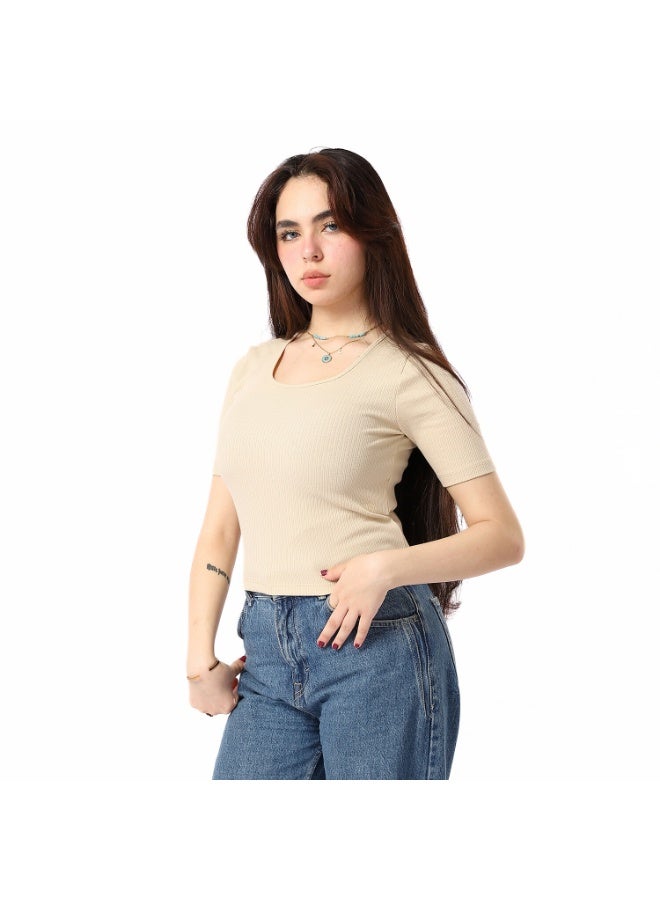 Coctail 2562-basic top-beige - Image 1