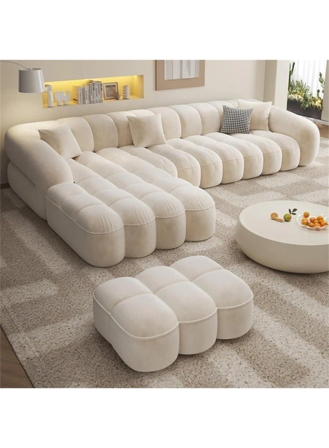 Comfynest مجموعة أرائك كومفينست من القماش الفاخر - راحة مفرطة مع خيارات ألوان وأحجام متعددة (بيج، شكل L مع أريكة عثمانية) - Image 1