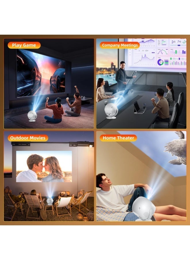 Salange P360 Mini Smart Projector, Native 1080P 4K Support,Built-in Apps,15000 Lumens,Electric Focus & Auto Keystone,360° Rotating Design with WiFi 6 Bluetooth 5.2 for Home Theater Projector - Image 4