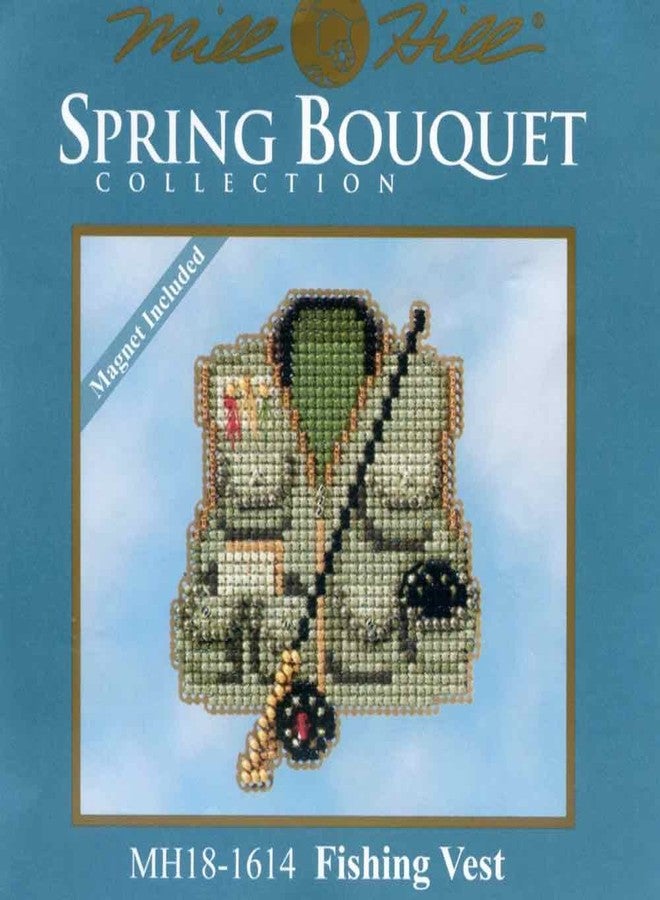 Mill Hill Fishing Vest Beaded Counted Cross Stitch Ornament Kit Mill Hill 2016 Spring Bouquet MH181614 - Image 2