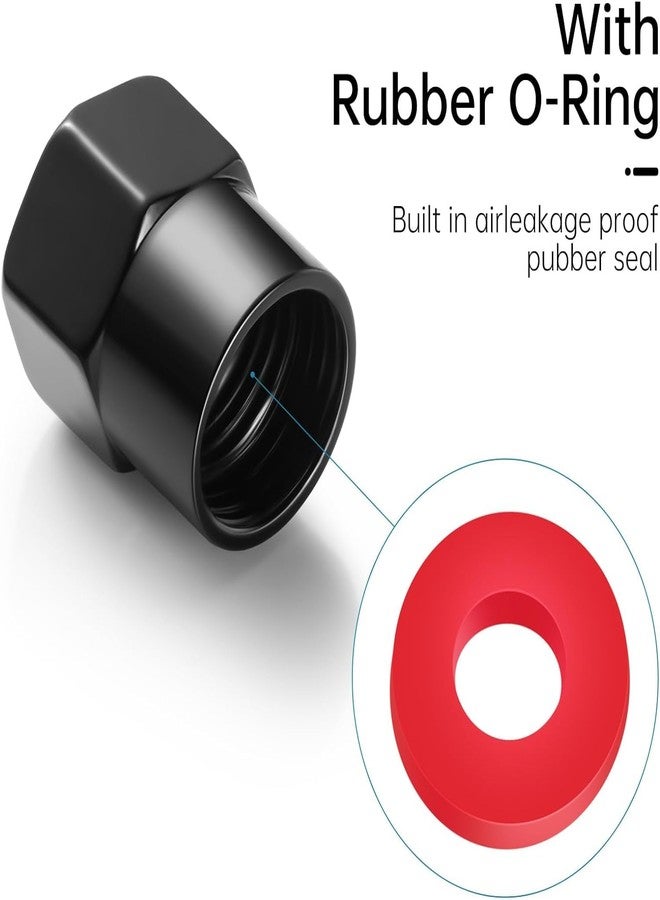 XIGRALUCK Tire Valve Stem Cap for Jeep Metal Tire Stem Cover with Belt O-Ring Air caps Sports Accessories 4 Pieces (Black) - Image 2