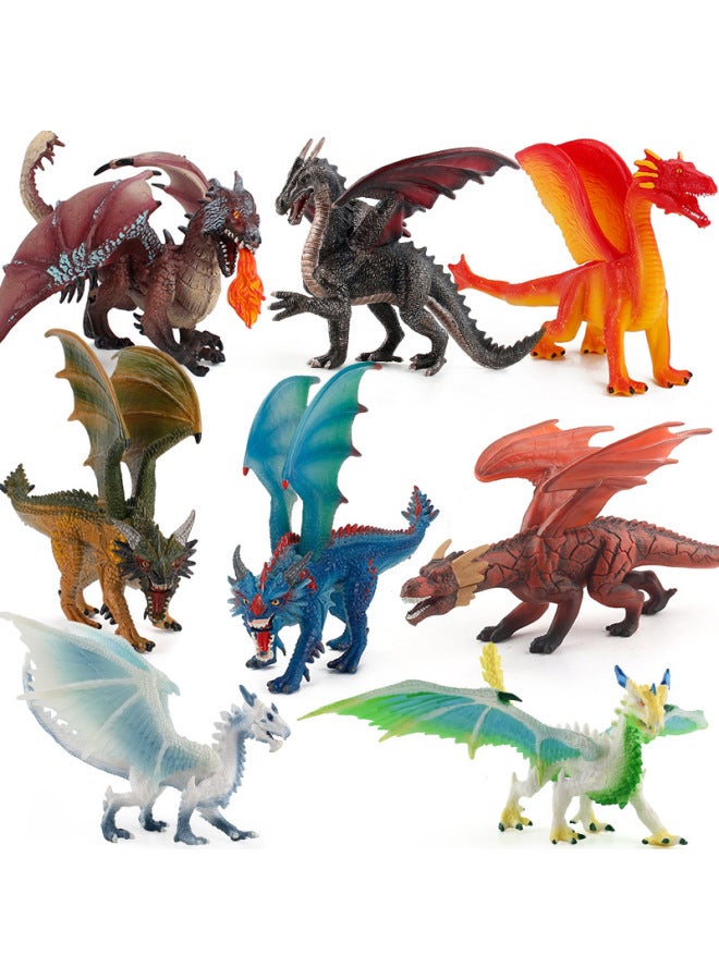 Children's Simulated Solid Jurassic Dinosaur Model Wild Animal Plastic Flying Dragon Dinosaur Toy Set Ornaments-Color:124-152 Black Stone Dragon 0.128kg - Image 2