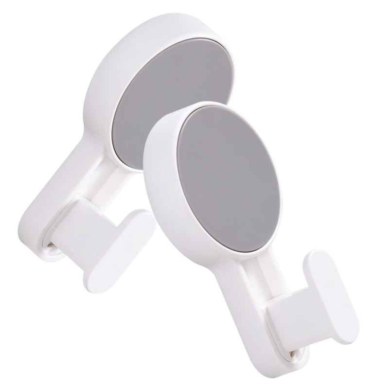 2Pcs Adhesive Wall Hooks For Coat Towel Bathroom Kitchen Durable White Easy Install - Image 2