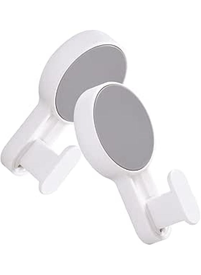 2Pcs Adhesive Wall Hooks For Coat Towel Bathroom Kitchen Durable White Easy Install - Image 1
