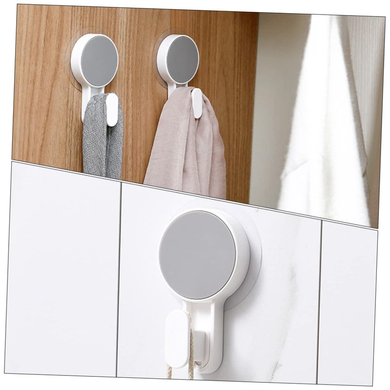 2Pcs Adhesive Wall Hooks For Coat Towel Bathroom Kitchen Durable White Easy Install - Image 3
