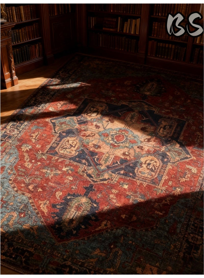 بي إس سجادة غرفة المعيشة الداخلية/التخييم الخارجية بتصميم بوهيمي عتيق مقاس 140×200 سم | قابلة للغسل، متينة، غير قابلة للانزلاق | سجادة داخلية ذات كومة قصيرة | ألوان زاهية | أنماط جميلة | كومة قصيرة ناعمة | مثالية للتخييم، والفناءات، وغرف المعيشة، وغرف النوم، وغرف الطعام، والمطابخ، والمداخل. - Image 2