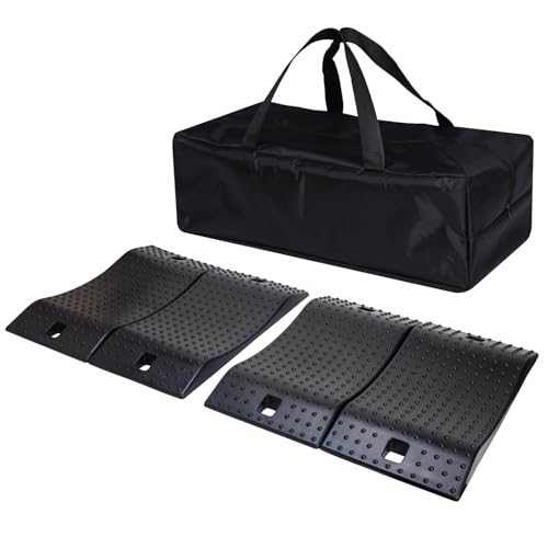 GarfatolRv Tire Saver Ramps Rubber Fitted Wheel Design Car Tire Ramps for Flat Spot and Flat Tire Prevention, Durable Anti-Slip Pads for Storage with Handbag, Easy to Carry (4 Pack) - Image 1