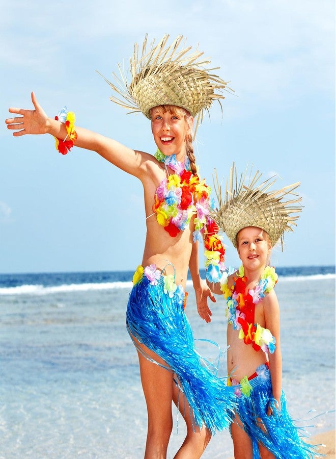 Twistover 6 Pack Hawaii Straw Beach Hat Costume Accessory Beachcomber Hats for Kids Straw Farmer for Girls Boys Beach Themed Luau Party Khaki - Image 3