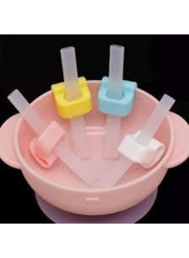 Silicone Baby Feeding Straws – Soft Tip Design for Safe Drinking, Reusable BPA-Free Straws for Infants and Toddlers, Easy to Clean, Pastel Colors (2 Pack, Green) - Image 2