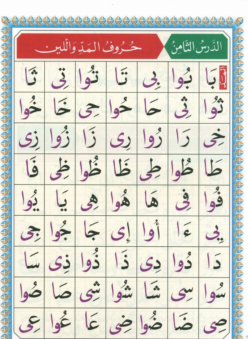 القاعدة النورانية – مع روابط يوتيوب صوتاً وصورةً مقاس وسط 14/20سم (علبة تحتوي على5 حبات) - Image 5