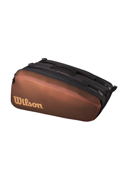 Wilson Super Tour Red Tennis Racket Bag, Adults, Holds up to 15 rackets