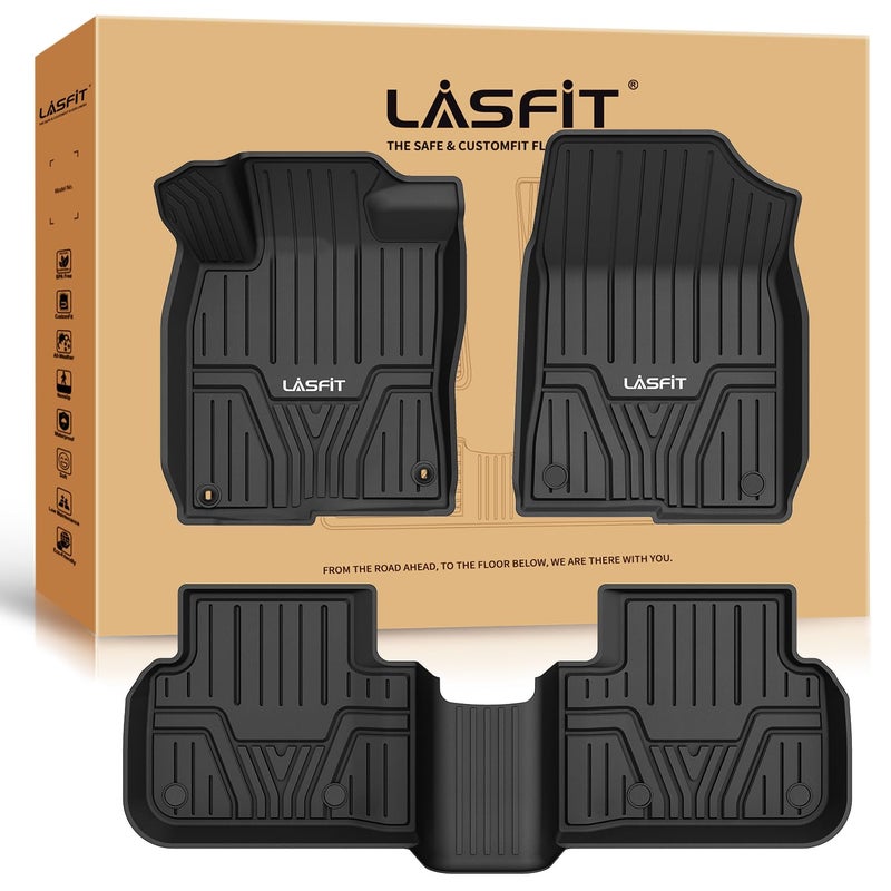 LASFIT Floor Mats for Honda Civic 20222025 2026 Sedan Hatchback Si Include Sport withwo USB Port for Acura Integra 20232026 All Weather Car Floor Liners 1st 2nd Row Black - Image 3