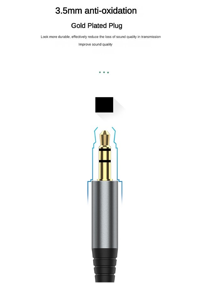 DUDAO - Lightning to 3.5mm Audio Adapter, A Must for Live streaming, Excellent Sound Quality Restoration, Super Compatible And Durable Design, 1 Meter - Image 1