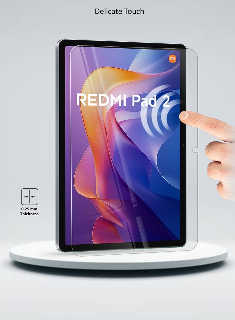 دبليو تيك شاشة حماية زجاجية بحماية مثالية 9H Ultra HD لجهاز Xiaomi Redmi Pad 2 2025 (11.0 بوصة) - شفافة - Image 5