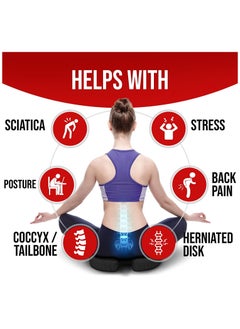 Eworld Non Slip Orthopedic Memory Foam Coccyx Cushion and Back Seat for Tailbone and Lumber Pain  - Image 3