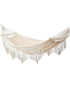 MIXDE Large Boho Macrame Hammock,Double Hammock Swing Net with Carry Bag Portable Fabric Hammock for Beach, Yard, Bedroom, Patio, Porch, Indoor, Outdoor,Wedding Decor  - Image 1